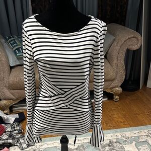 ECI Monochrome Striped Long Sleeve Top